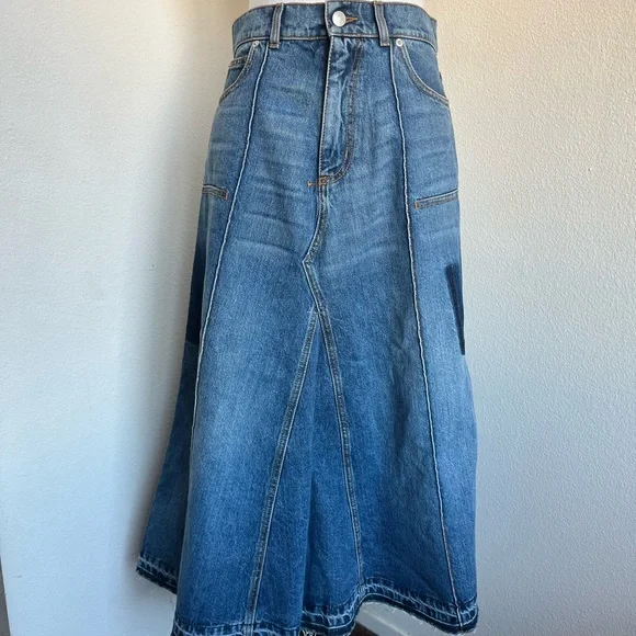 Alexander McQueen Blue Denim Maxi Skirt size 44 EU - Picture 8 of 11
